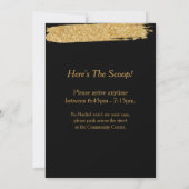 サプライズパーティーブラック金ゴールドグリッタースタイル招待状 招待状 (裏面)