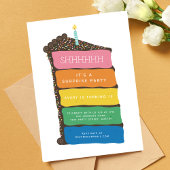 サプライズパーティーレインボーレイヤーケーキ誕生日 招待状