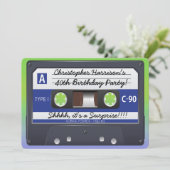 サプライズパーティーレトロ80sカセットテープ 招待状 (スタンド正面)