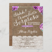 サプライズパーティー招待状ラテンアメリカ系女性レディ、ソルプレサ 招待状 (正面/裏面)