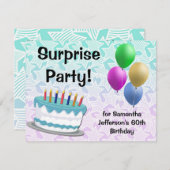 サプライズパーティー誕生日招待状、60thまたはその他 招待状 (正面/裏面)