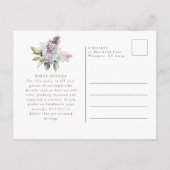 サプライズパーティー19誕生日紫薄紫フローラ インビテーションポストカード (裏面)