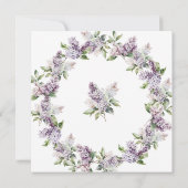 サプライズパーティー21歳の誕生日パープル薄紫フローラ 招待状 (裏面)