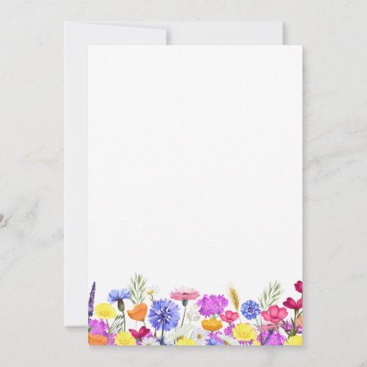 サプライズパーティー21th誕生日パープルワイルドフラワー 招待状 (裏面)