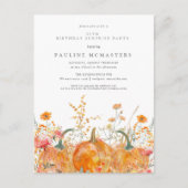 サプライズパーティー35th誕生日かぼちゃ野花 インビテーションポストカード (正面)