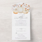 サプライズパーティー40thバースデーカボチャ紅葉 オールインワン招待状 (内側)