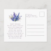 サプライズパーティー40th誕生日7月誕生花 インビテーションポストカード (裏面)