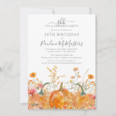 サプライズパーティー55誕生日かぼちゃ野花 招待状 (正面)