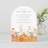 サプライズパーティー60誕生日かぼちゃ野花 招待状 (スタンド正面)