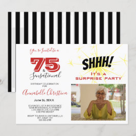 サプライズパーティー75とセンセーショナル75誕生日 招待状