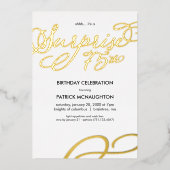 サプライズパーティー75th誕生日ゴールドフォイル招待状 箔招待状 (正面)