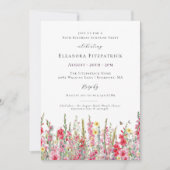 サプライズパーティー80誕生日威厳がある誕生花 招待状 (正面)