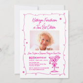 サプライズパーティー80th誕生日写真Martini 招待状 (正面)