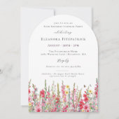 サプライズパーティー85誕生日威厳がある誕生花 招待状 (正面)