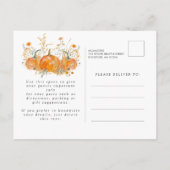 サプライズパーティー85th誕生日かぼちゃ野花 インビテーションポストカード (裏面)