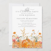 サプライズパーティー95th誕生日かぼちゃ野花 招待状 (正面)