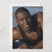 サプライズパーティー | かわいい漫画の牛の写真フレーム 招待状 (裏面)