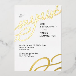 サプライズパーティー ゴールド箔 招待状