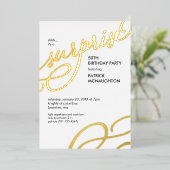 サプライズパーティー ゴールド箔 招待状 (立ち正面)