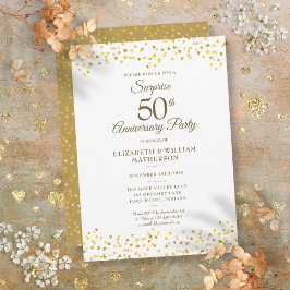 サプライズパーティー ゴールド 50周年 結婚記念日 招待状