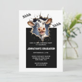 サプライズパーティー |フォトグラーおもしろいド付きマンガ牛 招待状 (スタンド正面)