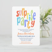 サプライズパーティー モダン タイポグラフィー 招待状 (スタンド正面)