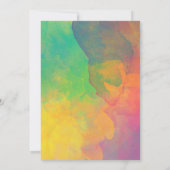 サプライズパーティー | 抽象芸術カラフルボホウォーターの色 招待状 (裏面)