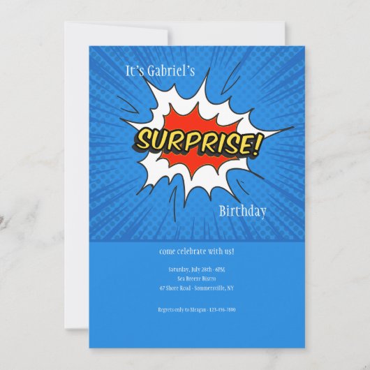 サプライズパーティー 招待状 (正面)