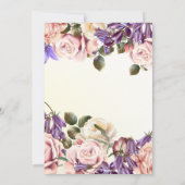 サプライズパーティー |美しいブルーベルとバラ 招待状 (裏面)