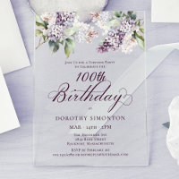 サプライズパーティー 100歳の誕生日 紫色のライラックの花