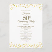 サプライズパーティー 50周年 ゴールデンアニバーサリー コンフェッティ ポストカード (正面)