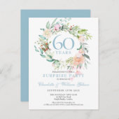 サプライズパーティー 60周年 ローズ フラワーリング 案内ポストカード (正面/裏面)