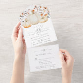 サプライズパーティー 70歳の誕生日　カボチャ　紅葉 オールインワン招待状 (貼ってはがせる)