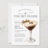 サプライズパーティー A Tini Bit Older マーティーニ 18歳の誕生日 招待状 (正面)