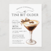 サプライズパーティーTiniビット古いMartini 18th インビテーションポストカード (正面)