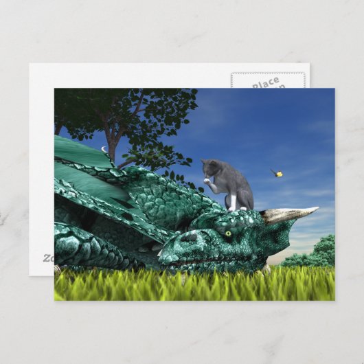 サプライズビジター – かわいい猫の頭|過去記事 ポストカード (正面/裏面)