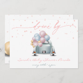 サプライズピンクベビーシャワーお祝いパレード 招待状