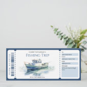 サプライズフィッシングトリップギフト券テンプレート 招待状 (スタンド正面)