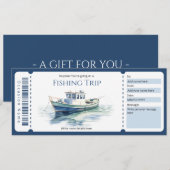 サプライズフィッシングトリップギフト券テンプレート 招待状 (正面/裏面)