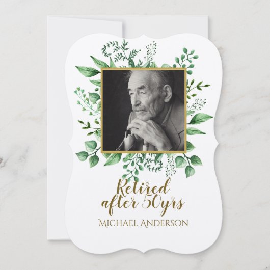 サプライズフォトリタイアメント招待状葉ズクラフト 招待状 (正面)