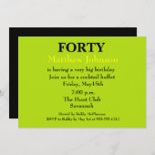 サプライズフォーティース誕生日招待状 招待状 (正面/裏面)