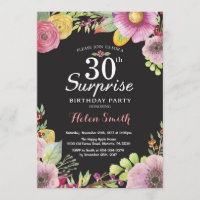 サプライズフローラ30th誕生日招待状for Women