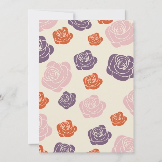 サプライズフローラ60誕生日招待状ピンクローズ 招待状 (裏面)