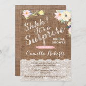サプライズブライダルシャワーまたはパーティの招待状カード 招待状 (正面/裏面)