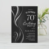 サプライズブラックシルバー70thバースデーパーティー 招待状 (スタンド正面)