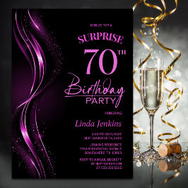 サプライズブラックピンク70th誕生日パーティー 招待状