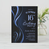 サプライズブラックブルー16th誕生日パーティー 招待状 (スタンド正面)
