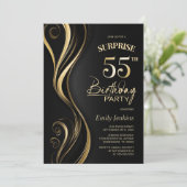 サプライズブラック金ゴールド55thバースデーパーティー 招待状 (スタンド正面)