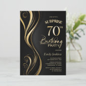 サプライズブラック金ゴールド70thバースデーパーティー 招待状 (スタンド正面)
