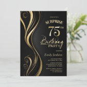 サプライズブラック金ゴールド75thバースデーパーティー 招待状 (スタンド正面)